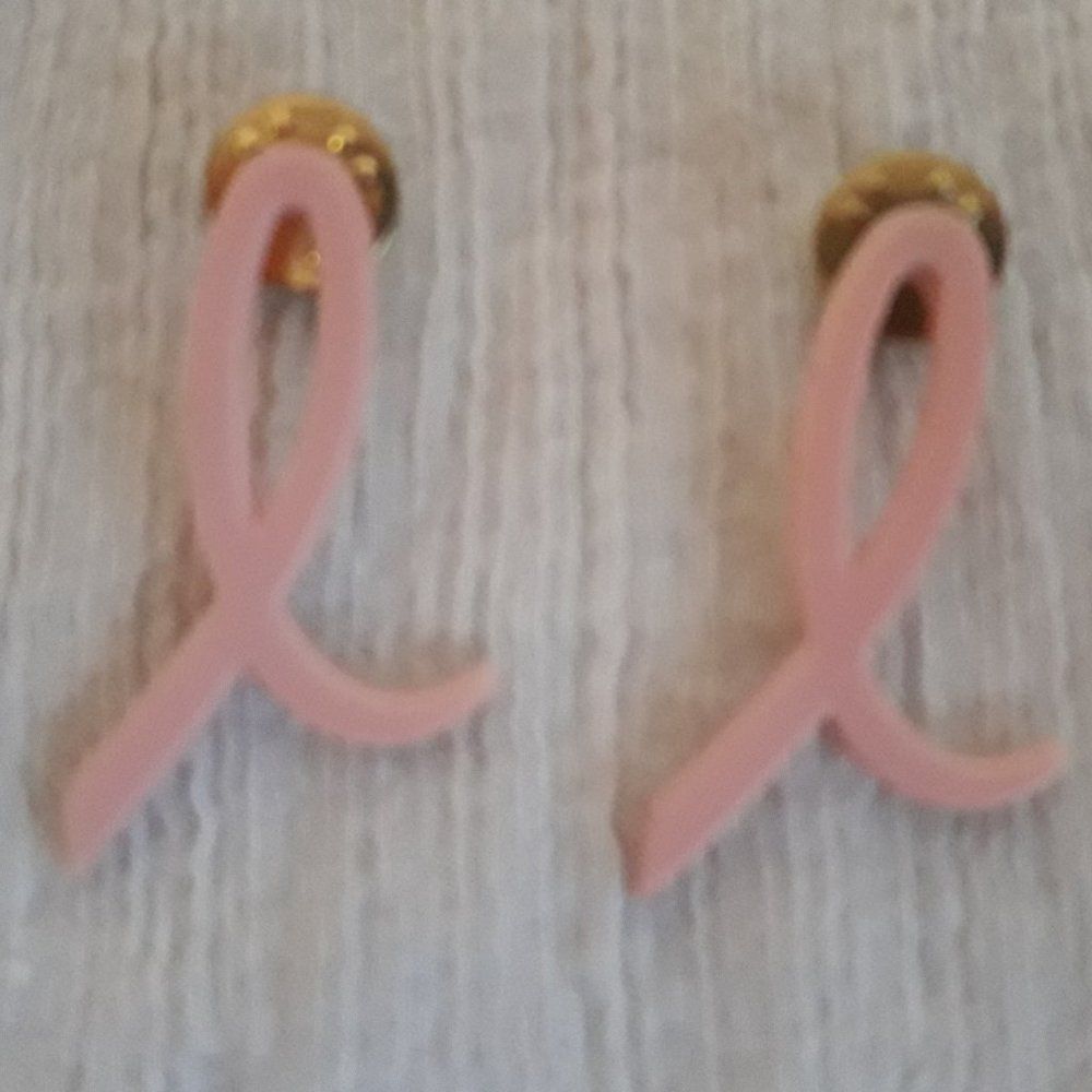 Lot of 9 Breast Cancer Awareness Plastic Pins vtg